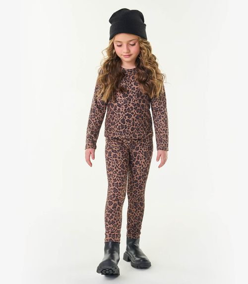 Legging Infantil Feminina Malha Térmica Trick Nick Marrom