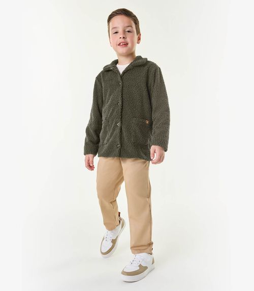 Calça Infantil Masculina Em Sarja Twill Trick Nick Marrom