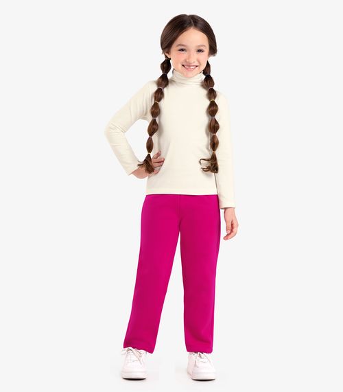 Calça Infantil Feminina Moletom Rovi Kids Rosa