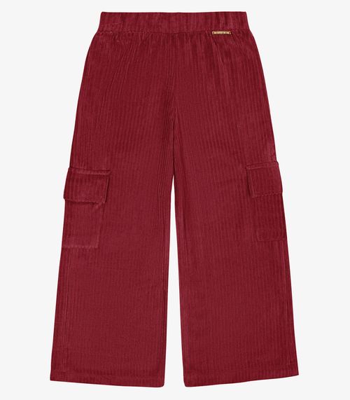 Calça Wide Leg Infantil Feminina Trick Nick Vermelho