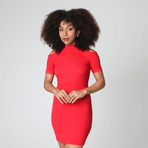 Vestido Manga Curta Malha Vermelho - Love Trend