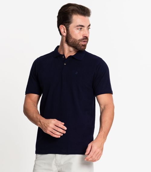 Polo Masculina Básica Piquê Diametro Azul