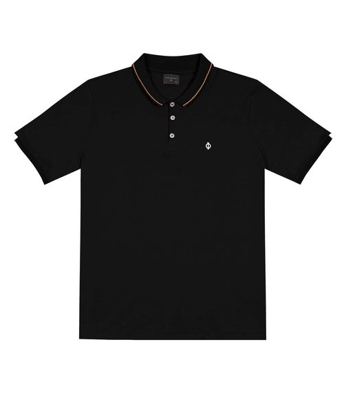 Camisa Polo Masculina Em Cotton Dimatro Preto