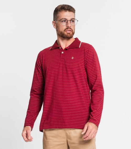 Camisa Polo Manga Longa Diametro Vermelho