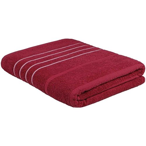 Toalha De Rosto Karsten Listras Vermelho Rosado 100% Algodão