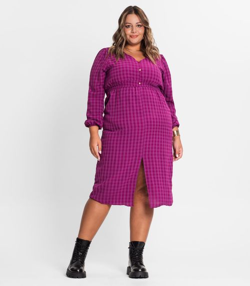 Vestido Plus Size Em Air Flow Secret Glam Roxo