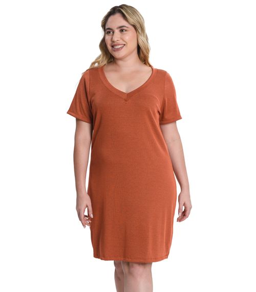 Vestido Plus Size Ribana Secret Glam Laranja