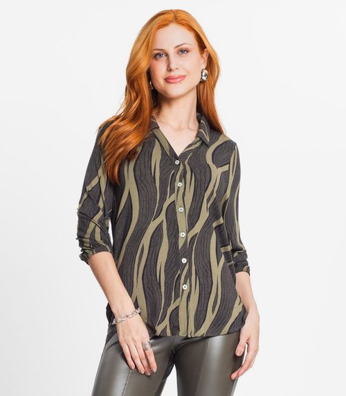 Camisa Feminina Manga Longa 7/8 Rovitex Verde