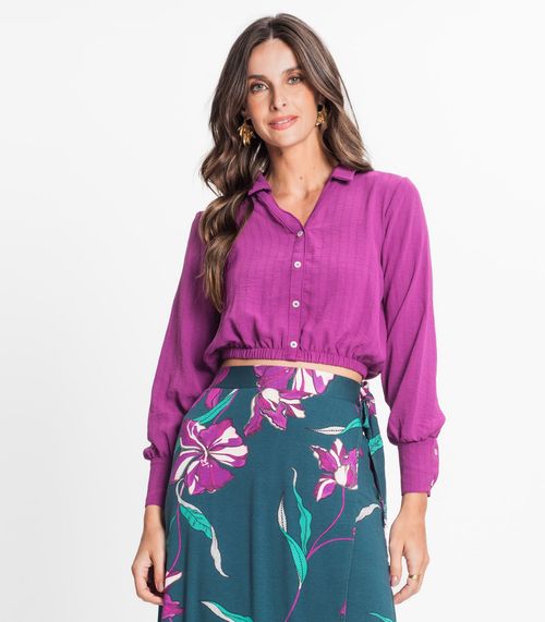 Camisa Feminina Manga Longa Rovitex Roxo