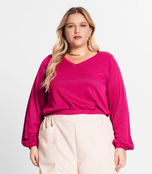 Blusão Feminino Plus Size Ribana Duo Secret Glam Rosa