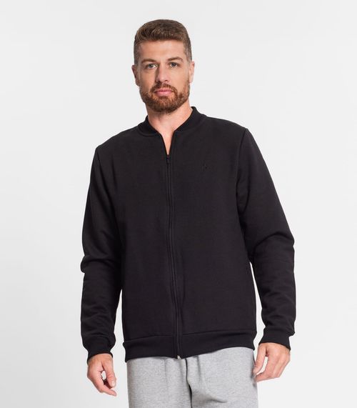 Jaqueta Plus Size Masculina Em Moletom Diametro Preto