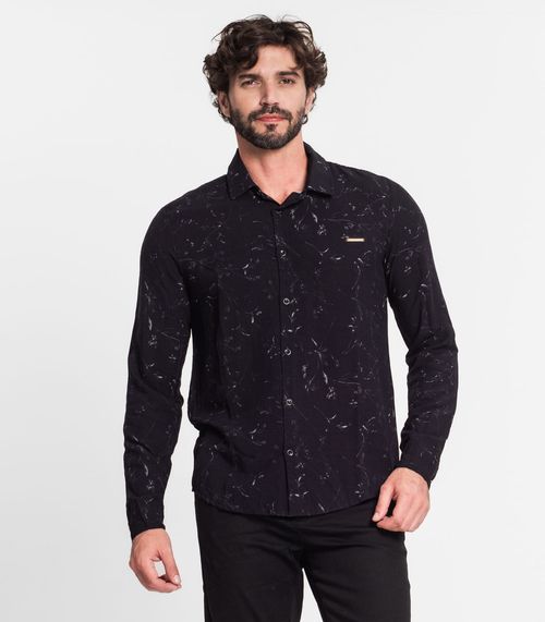 Camisa Manga Longa Masculina Diametro Preto