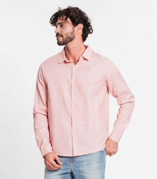 Camisa Manga Longa Fio Tinto Diametro Rosa