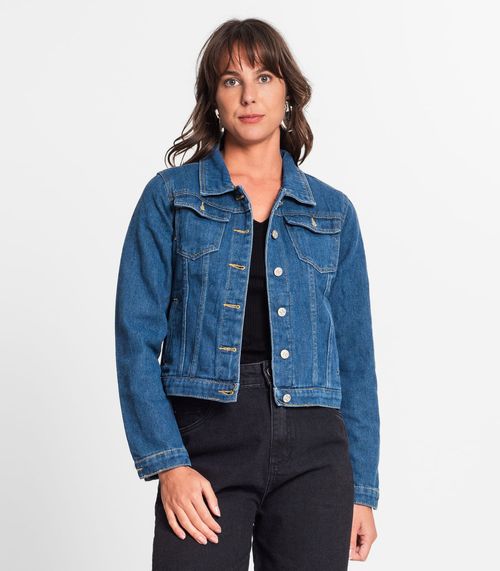 Jaqueta Jeans Feminina Rovitex Azul