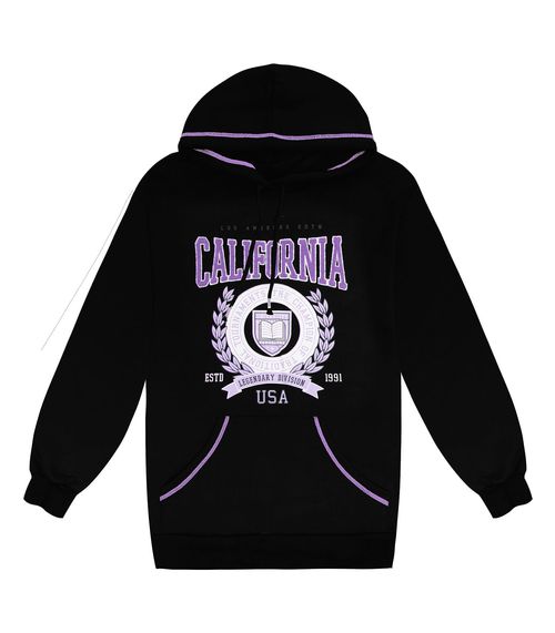 Blusão Juvenil Feminino Com Capuz Minty Preto