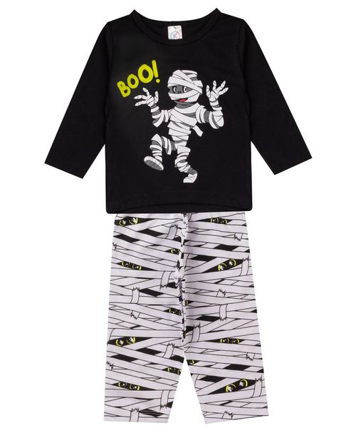 Pijama Infantil Menino Manga Longa Select Preto