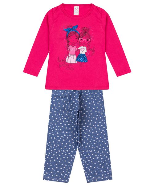 Pijama Infantil Menina Manga Longa Select Rosa