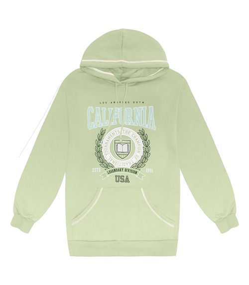 Blusão Juvenil Feminino Com Capuz Minty Verde