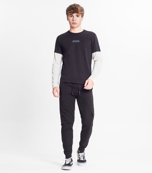 Calça Juvenil Masculina Moletom Minty Preto