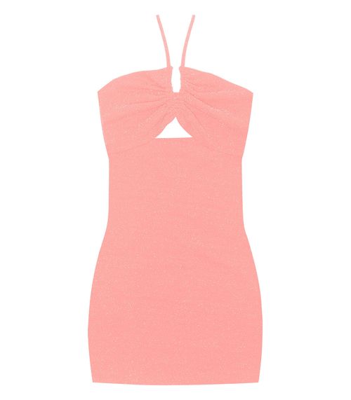 Vestido De Alça Juvenil Em Lurex Minty Rosa