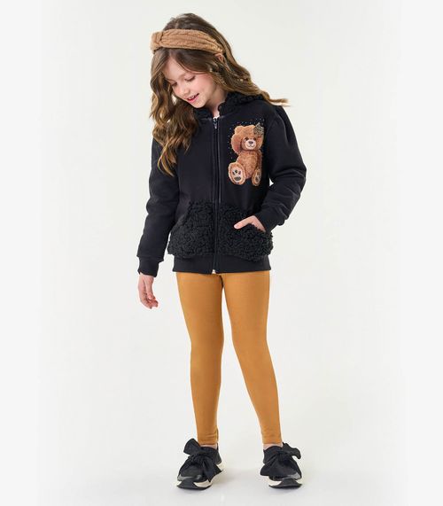 Conjunto Infantil Feminino Ursinho Trick Nick Preto