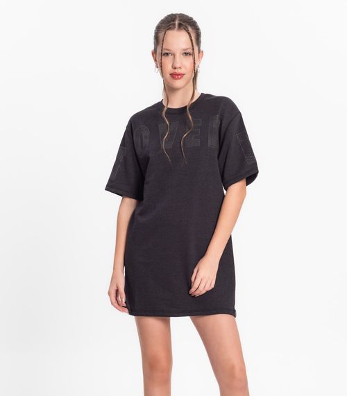 Vestido Juvenil Feminino Em Moletinho Minty Preto