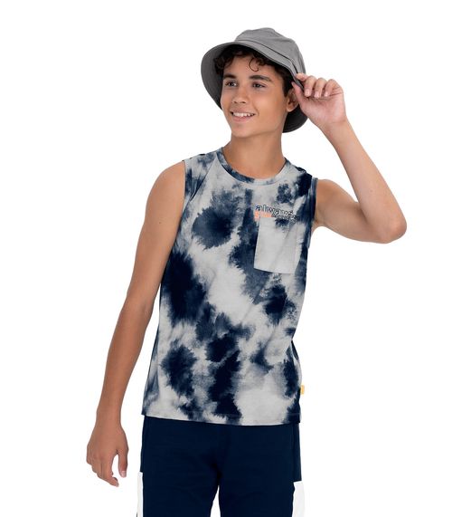 Regata Juvenil Masculina Tie Dye Minty Azul