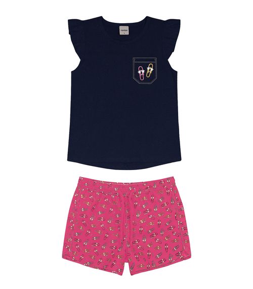 Conjunto Infantil Feminino Clips Rovitex Kids Azul