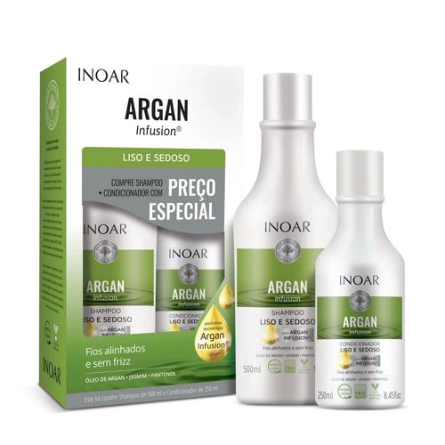 Promopack Inoar Argan Liso E Sedoso Shampoo 500Ml Condicionador 250Ml- Inoar