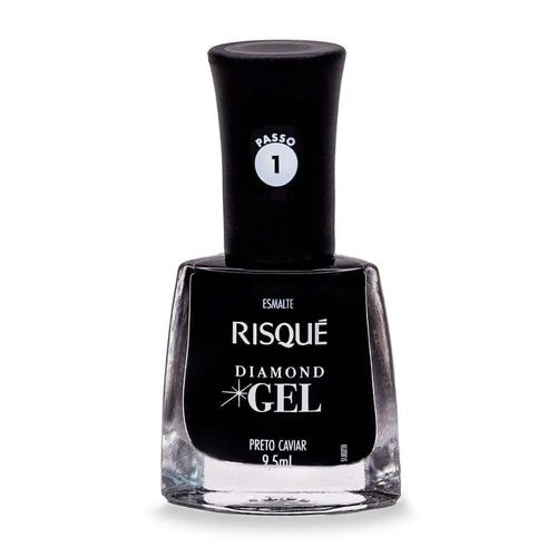 Esmalte Risqué Diamond Gel Preto Caviar