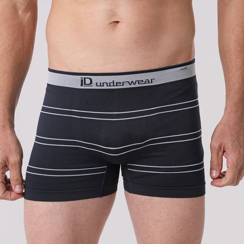 Cueca Boxer Sem Costura Listrado Branco - Id