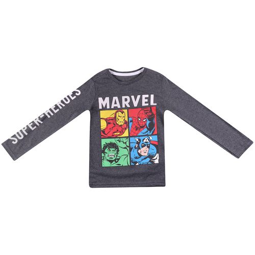 Camiseta Manga Longa Marvel Spider Cinza