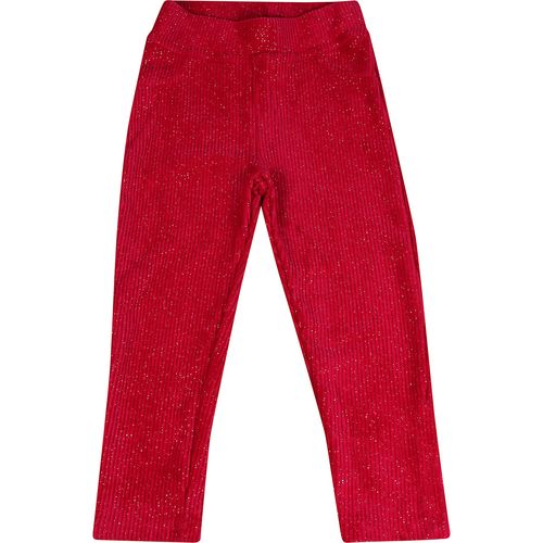 Calça Infantil Cotelê Glitter Vermelho - Toys & Kids