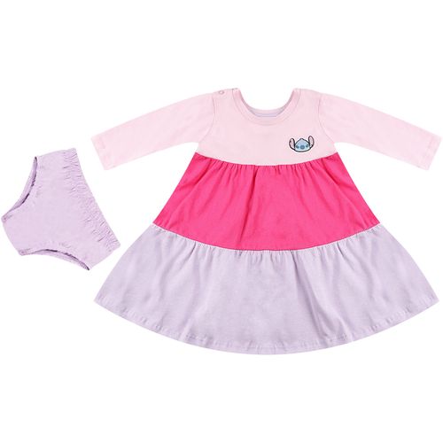 Vestido Manga Longa Três Marias Calcinha Rosa