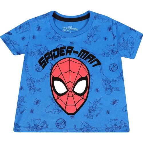 Camiseta Manga Curta Infantil Spider Azul - Marvel