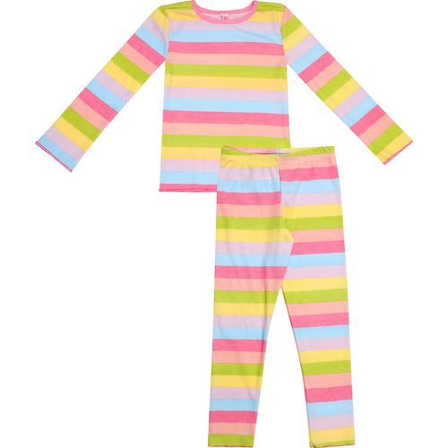 Pijama Manga Longa Infantil Listrado Amarelo - Toys & Kids