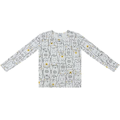 Camiseta Manga Longa Infantil Ursinhos Branco - Toys & Kids