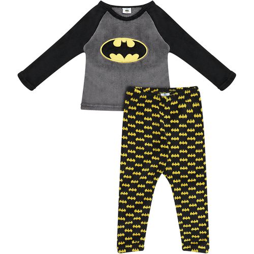 Pijama Manga Longa Infantil Batman Cinza - Warner