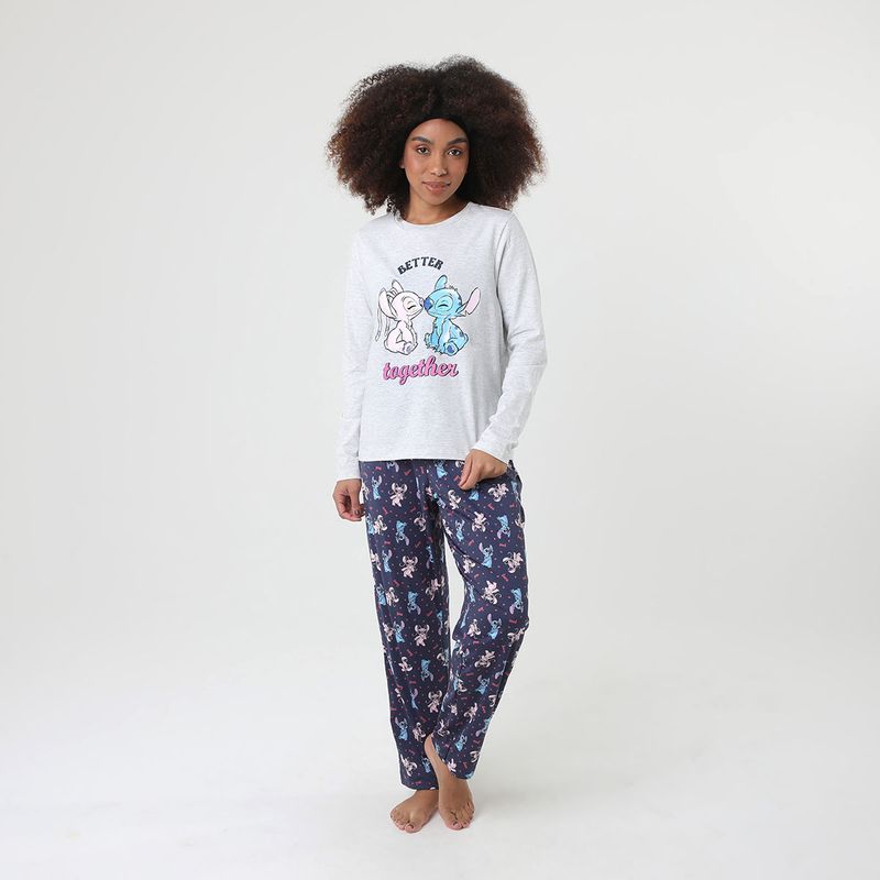 Pijama-Estampado-Stitch-Cinza---Disney