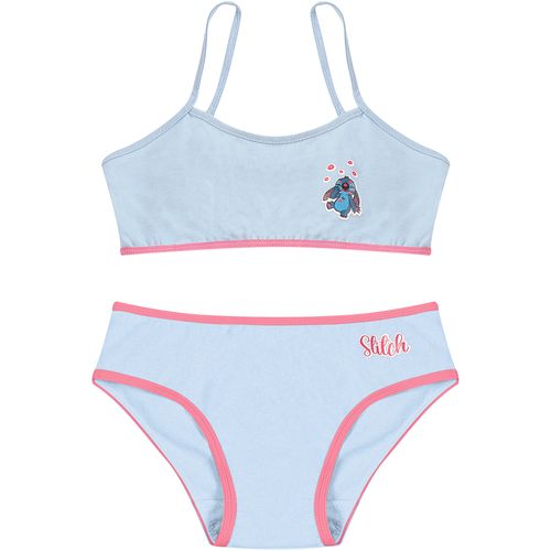 Conjunto Calcinha Sutiã Infantil Lilo & Stitch Azul - Disney