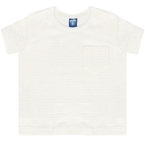 Camiseta Manga Curta Infantil Bolsinho Branco - Yeapp