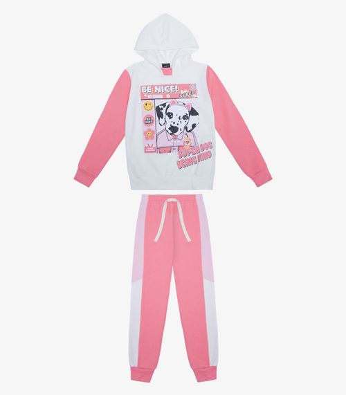 Conjunto Infantil Menina Blusão Com Calça Select Rosa