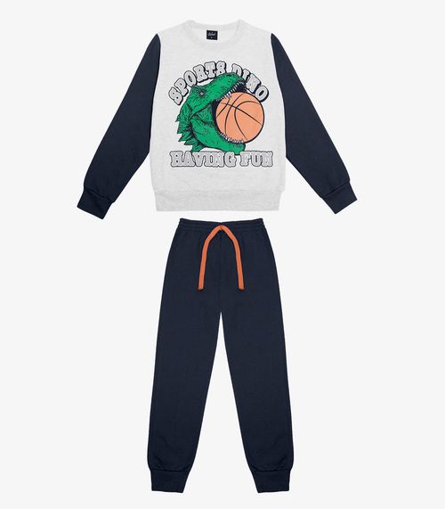 Conjunto Infantil Menino Blusão Com Calça Select Preto