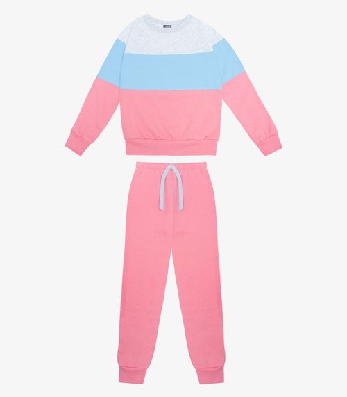 Conjunto Infantil Menina Blusão Com Calça Select Rosa