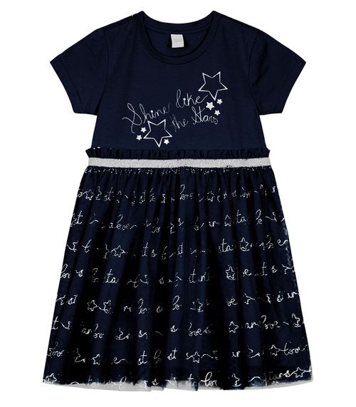 Vestido Infantil Tule Trick Nick Azul