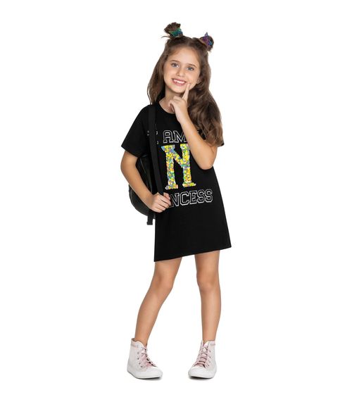 Vestido Infantil Princess Trick Nick Preto