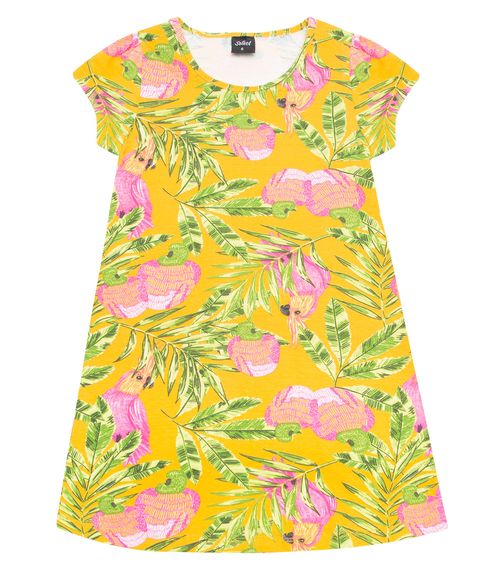 Vestido Infantil Estampado Select Amarelo