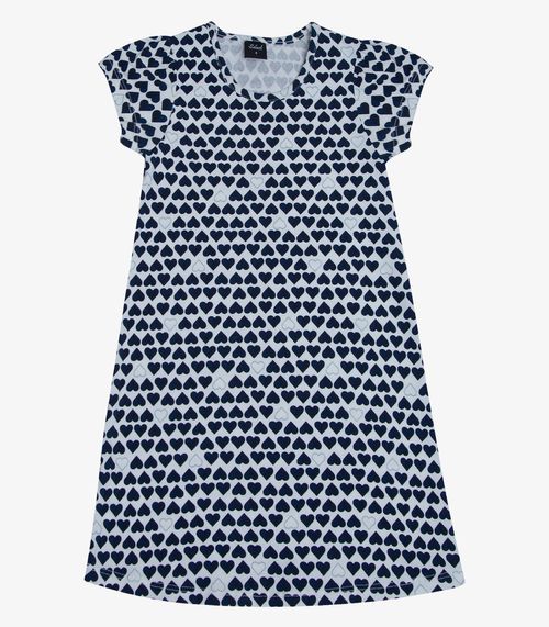 Vestido Feminino Estampado Infantil Rovitex Kids Azul