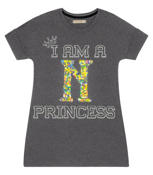 Vestido Infantil Princess Trick Nick Cinza