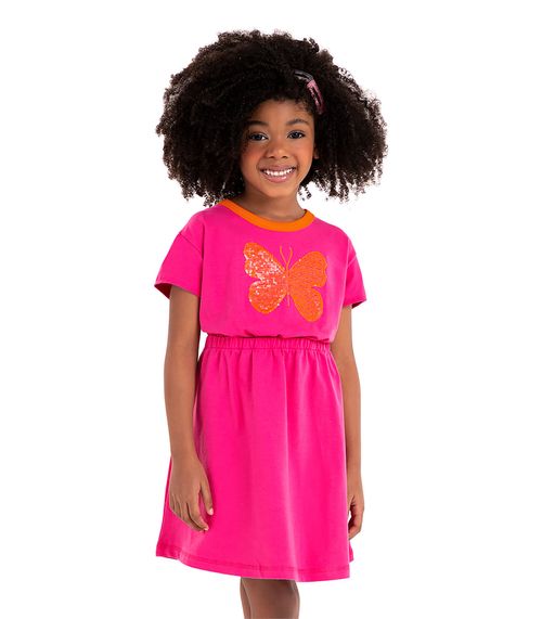 Vestido Infantil Borboleta Rovi Kids Rosa